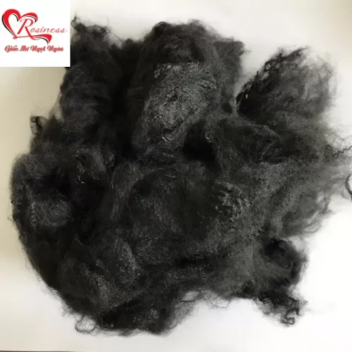 Sợi Polyester rắn tái chế màu đen